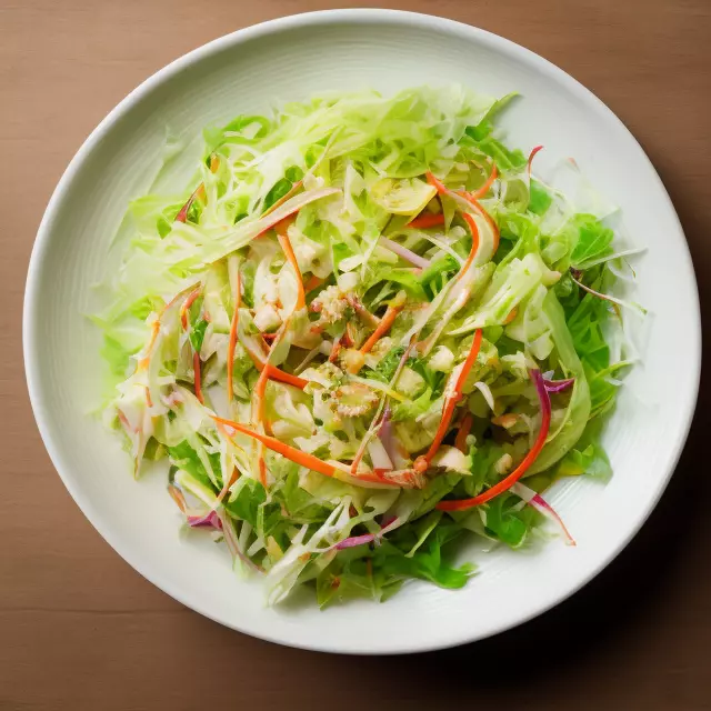 Salad with crab sticks and Chinese cabbage